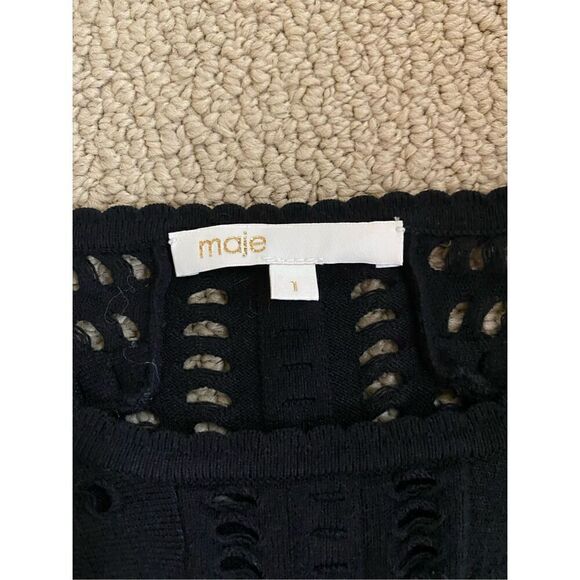 MAJE cutout black dress size 1 - Picture 3 of 8